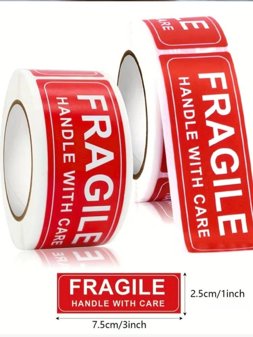 New 150 roll Handle with Care Fragile Thank You Shipping Label Stickers